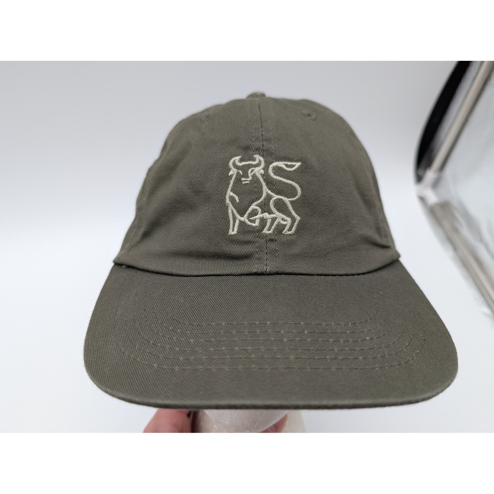 Merrill Lynch Bank K-Products Olive Green Bull Logo Embroidered Baseball Cap Hat